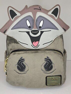 Loungefly Disney Pocahontas Meeko Furry Cosplay Mini Backpack TAIL Rare NWT